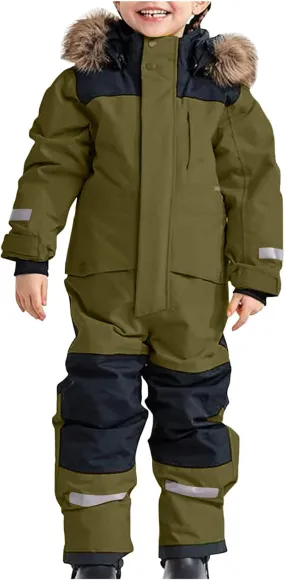 Kids Girls Boys Snow Suits One Piece Snowsuits Winter Warm Outdoor Ski Suits Waterproof Windproof Snowboard Jumpsuits