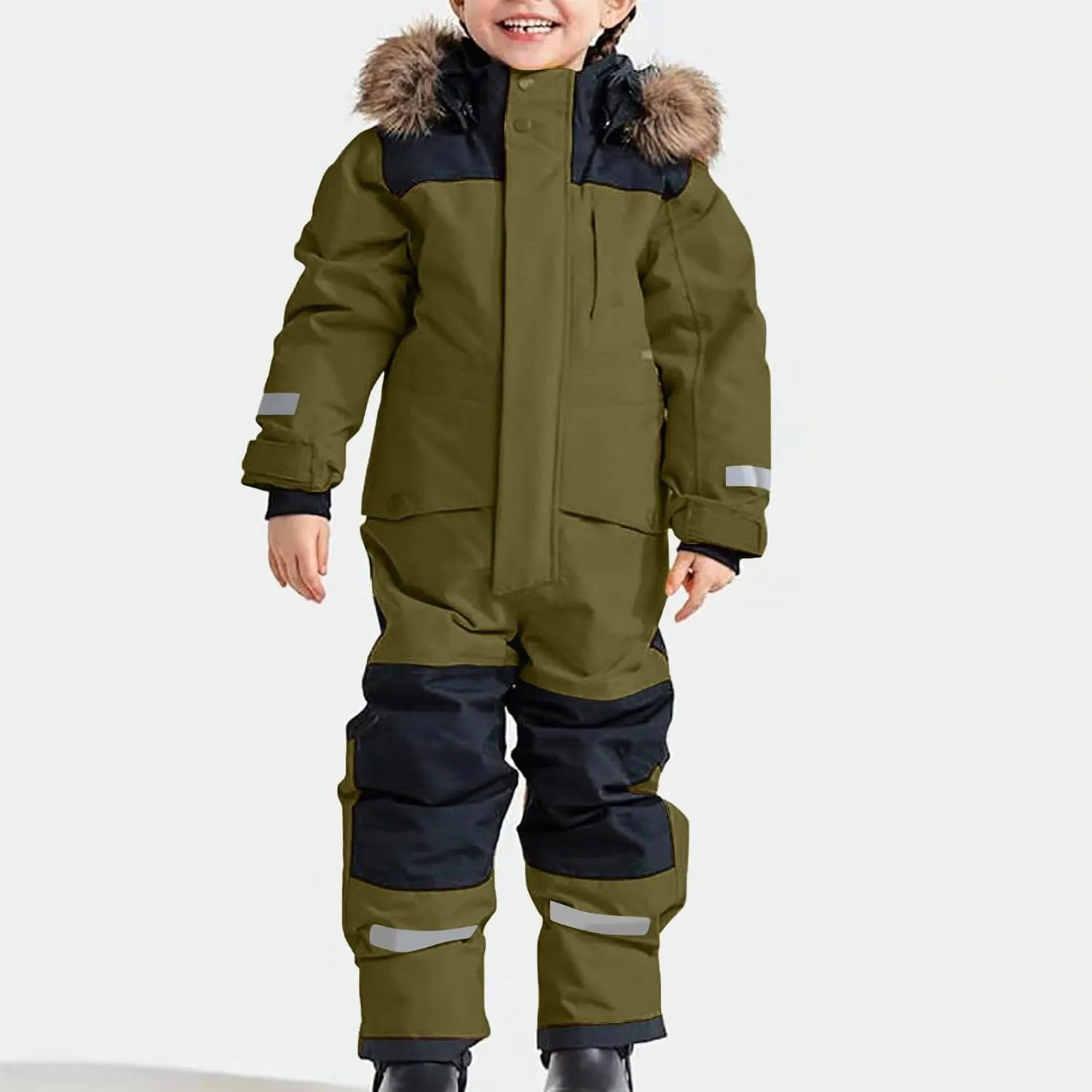 Kids Girls Boys Snow Suits One Piece Snowsuits Winter Warm Outdoor Ski Suits Waterproof Windproof Snowboard Jumpsuits