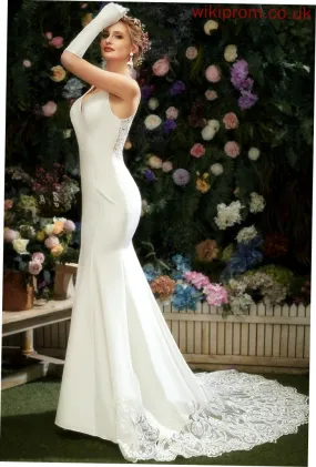 Lace Alessandra Chapel Wedding Dress Train Trumpet/Mermaid With Wedding Dresses V-neck
