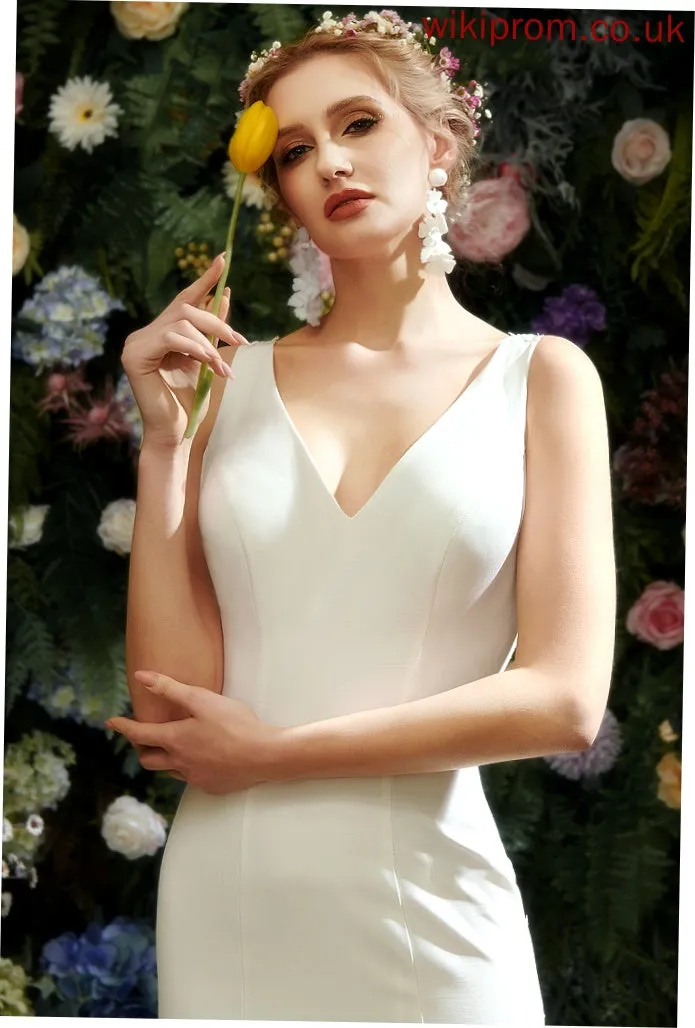 Lace Alessandra Chapel Wedding Dress Train Trumpet/Mermaid With Wedding Dresses V-neck