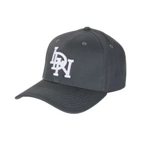 LDN Curved Peak Fitted Cap Grey White