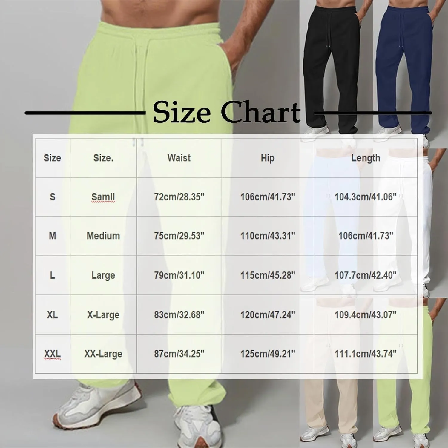 Linen Pants Men Slim Fit Drawstring Elastic Waist Trousers Summer Comfortable Beach Pants with Pockets Full Length