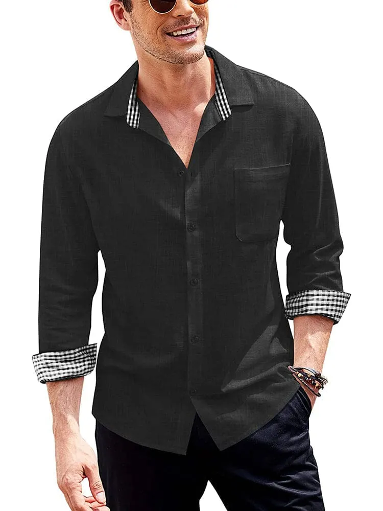 Long-Sleeve Cotton Linen Shirt (US Only)