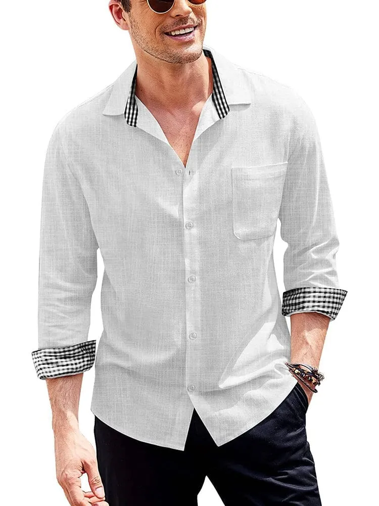 Long-Sleeve Cotton Linen Shirt (US Only)