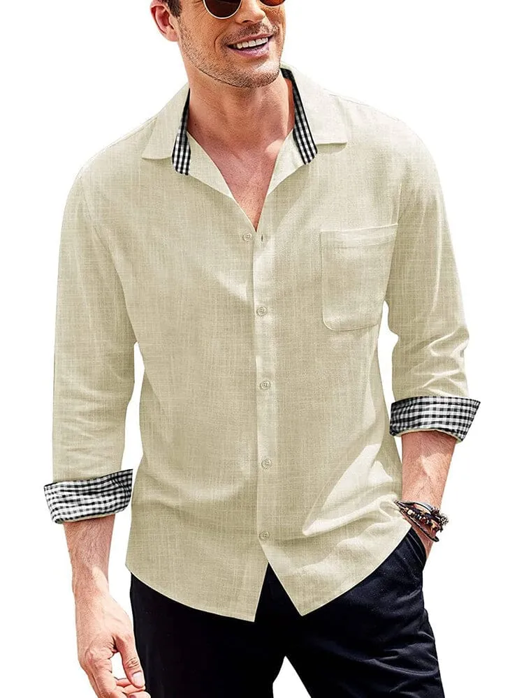 Long-Sleeve Cotton Linen Shirt (US Only)