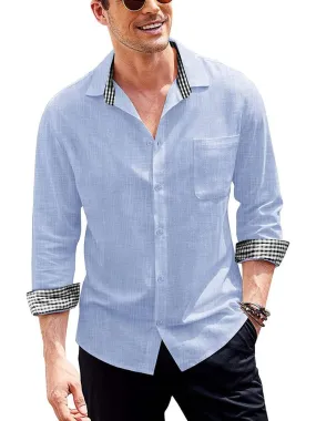 Long-Sleeve Cotton Linen Shirt (US Only)