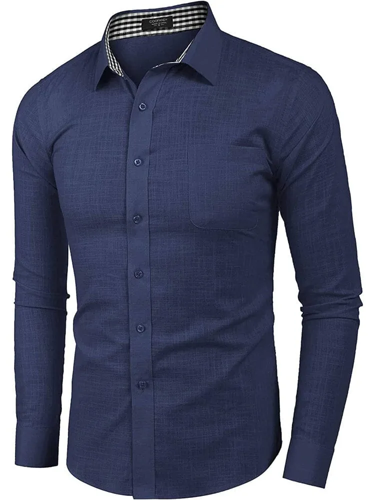 Long-Sleeve Cotton Linen Shirt (US Only)