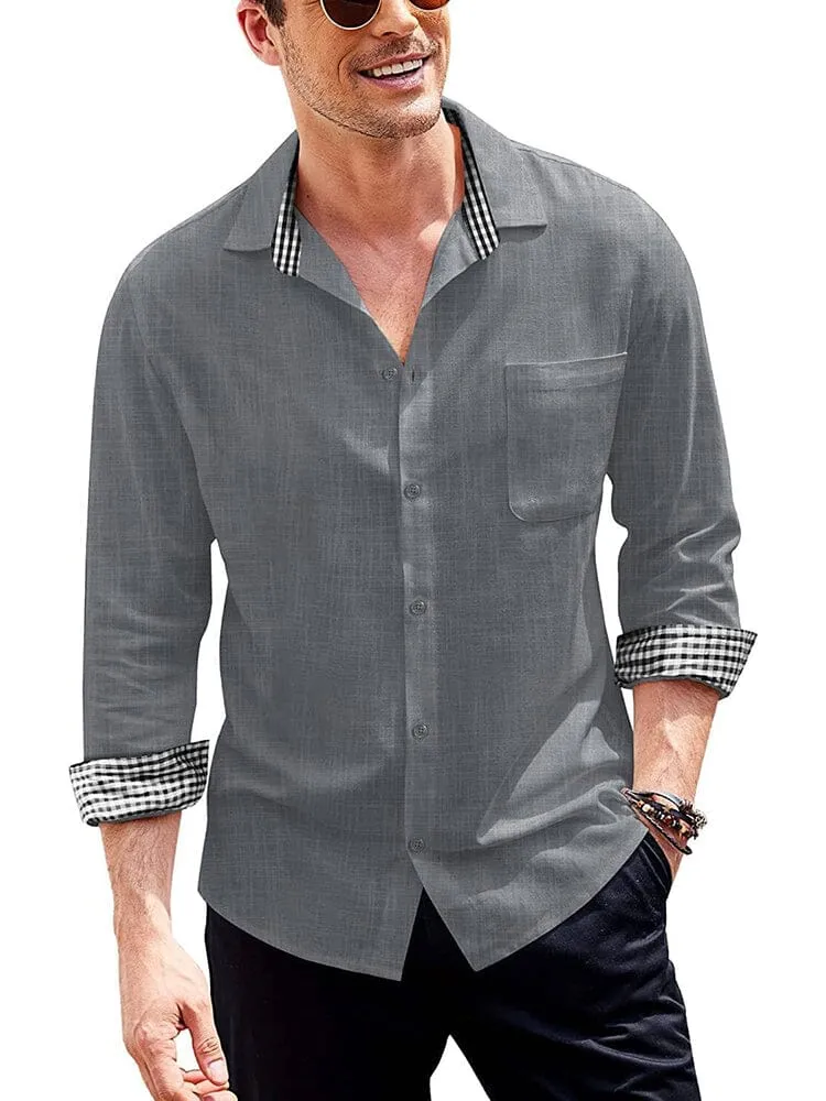 Long-Sleeve Cotton Linen Shirt (US Only)