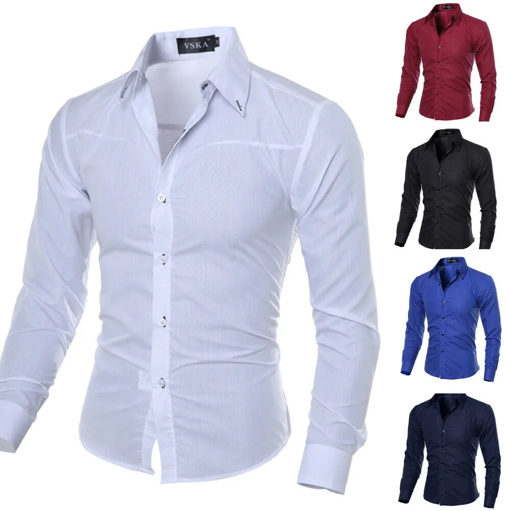 Long Sleeve Slim Fit Dress Shirts