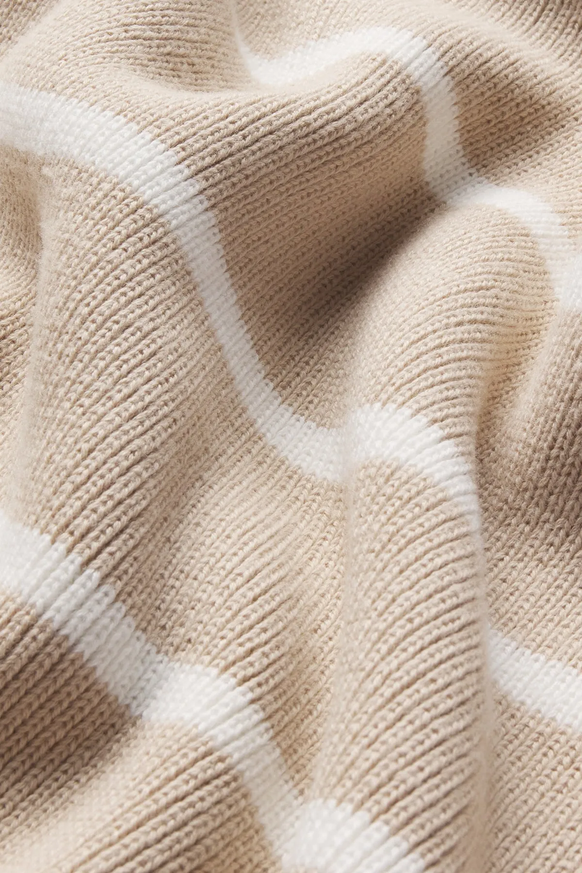 Madeline Cotton Sweater in Driftwood Ivory Stripe