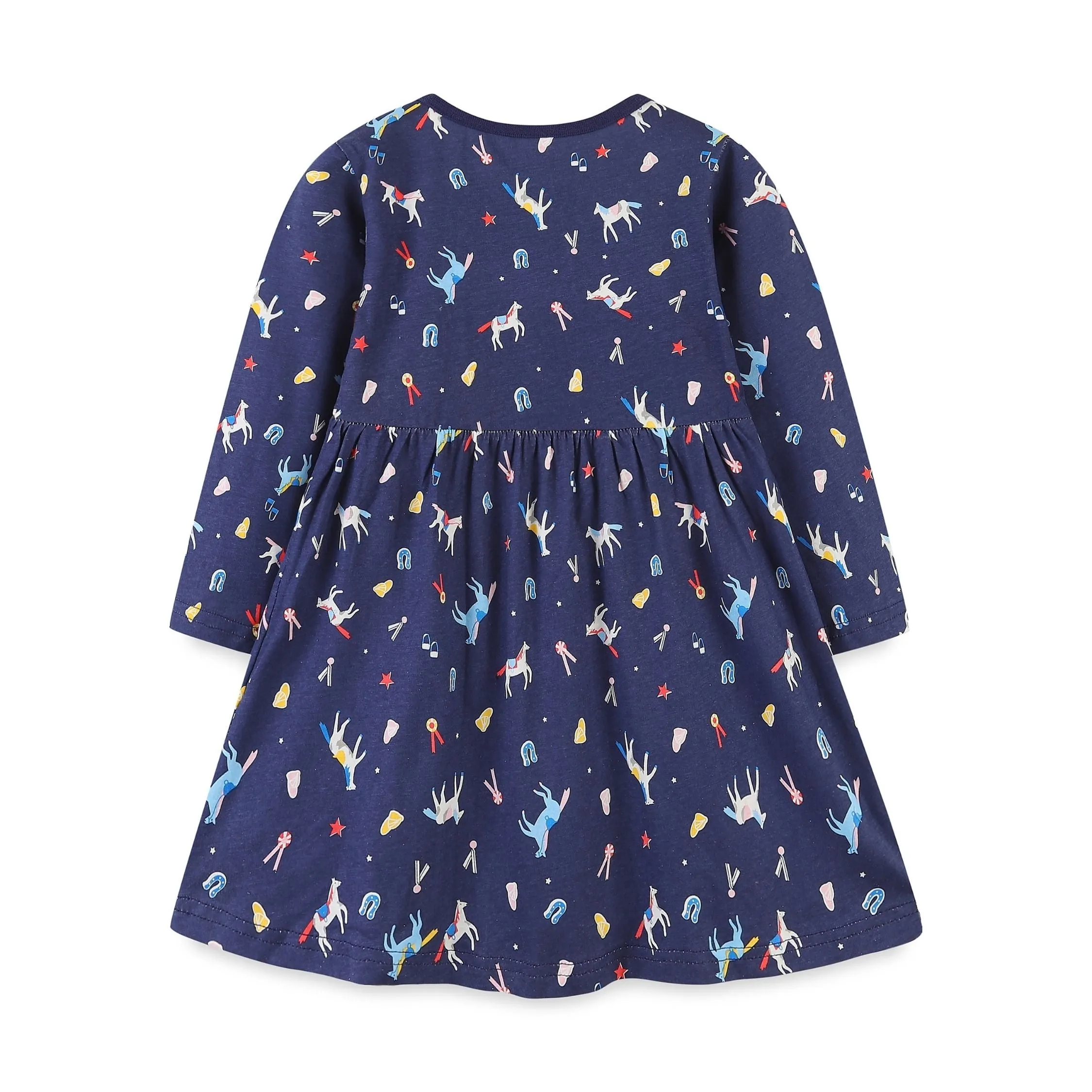 Magical Steed Print Dress        (Blue)
