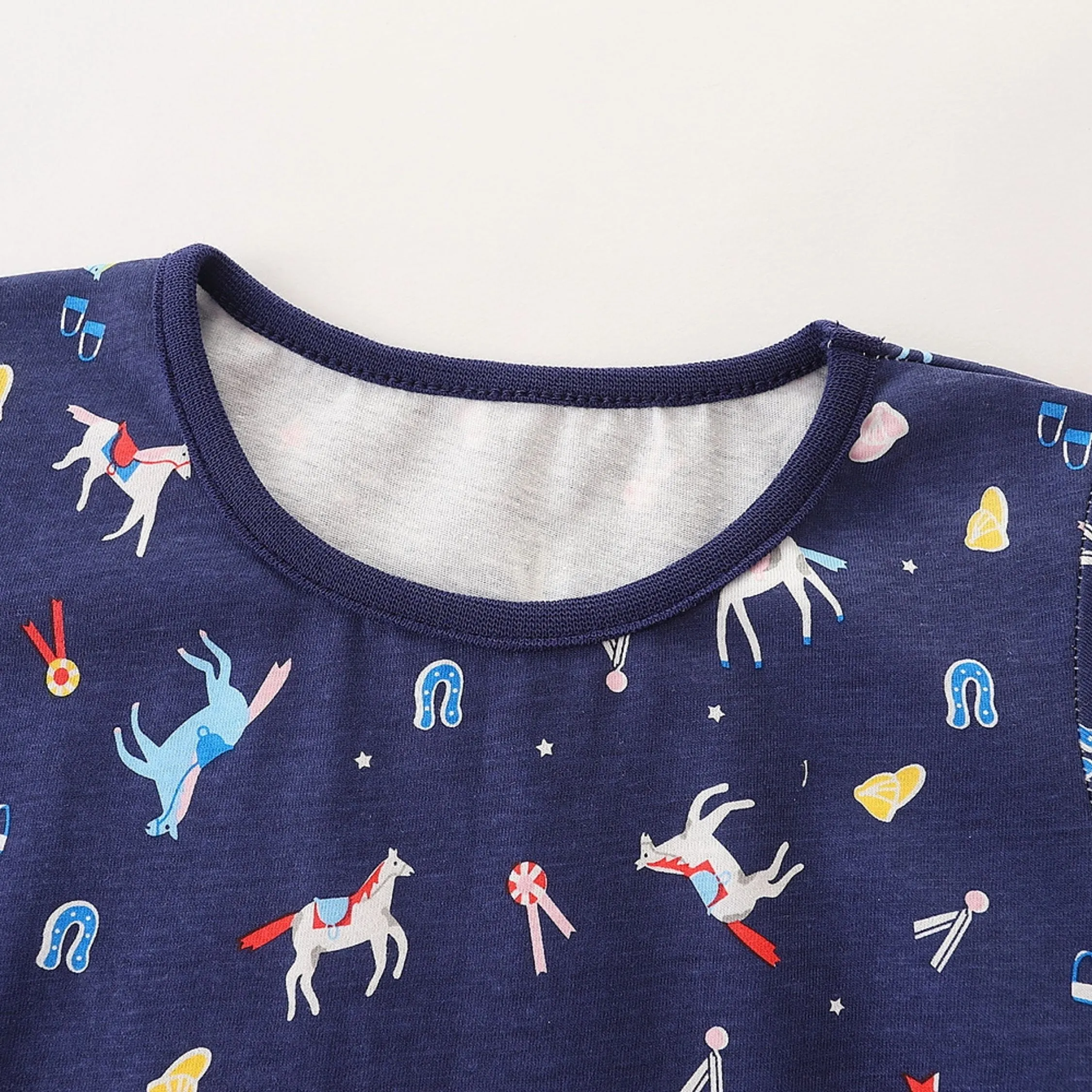 Magical Steed Print Dress        (Blue)