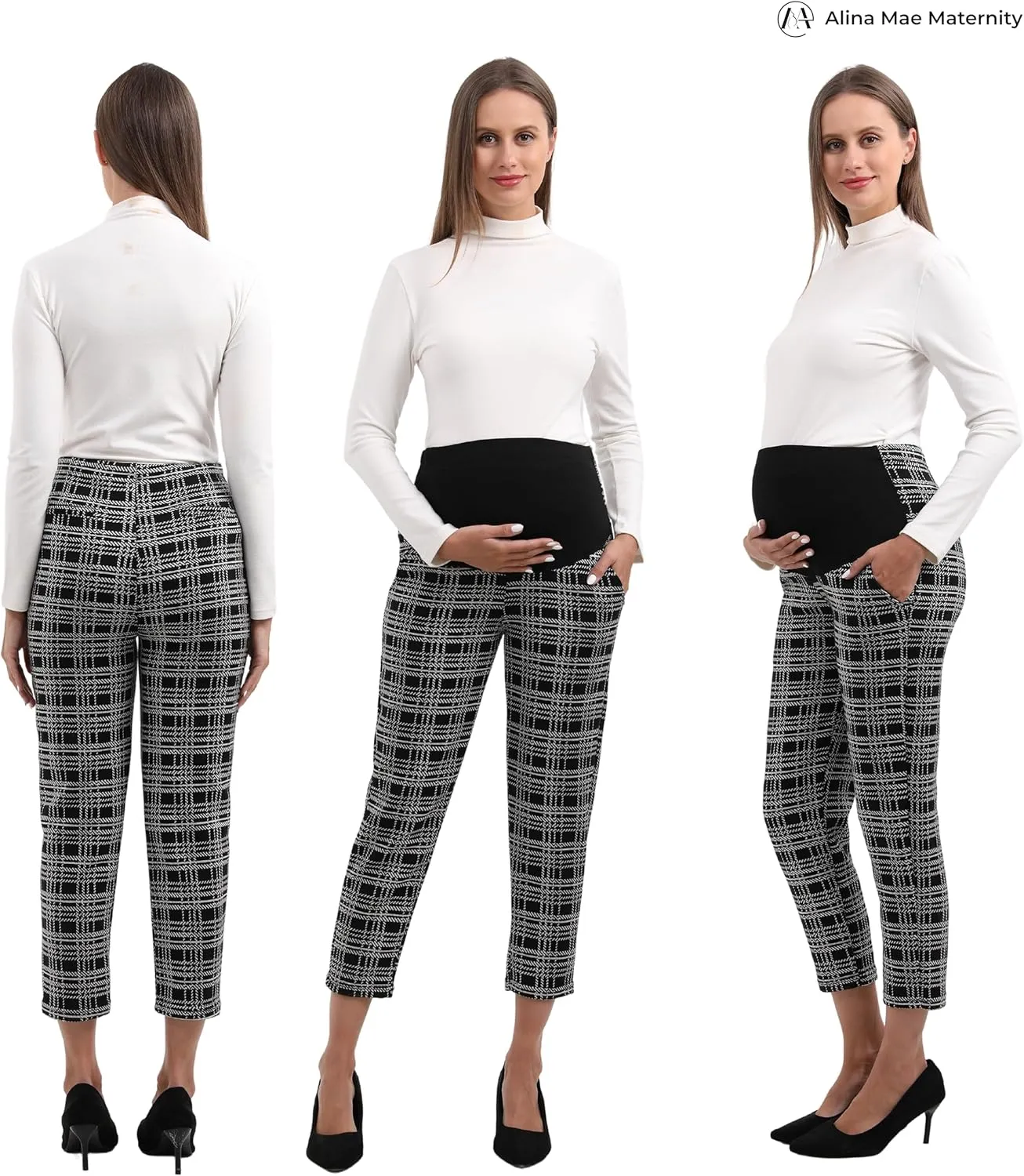 Maternity Pants Comfortable Stretch Over-Bump Women Pregnancy Casual Capris for Work