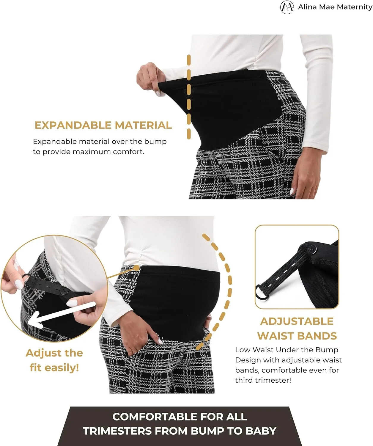 Maternity Pants Comfortable Stretch Over-Bump Women Pregnancy Casual Capris for Work