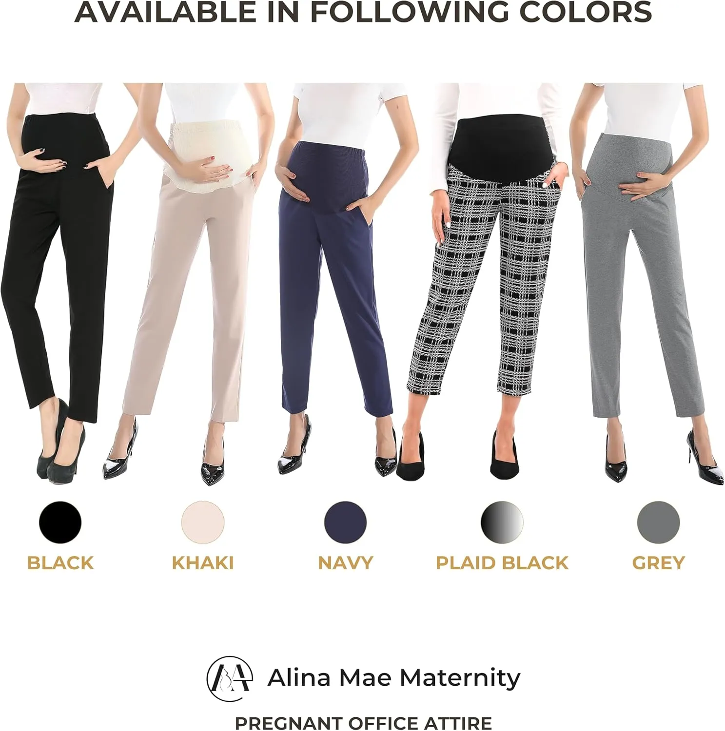 Maternity Pants Comfortable Stretch Over-Bump Women Pregnancy Casual Capris for Work