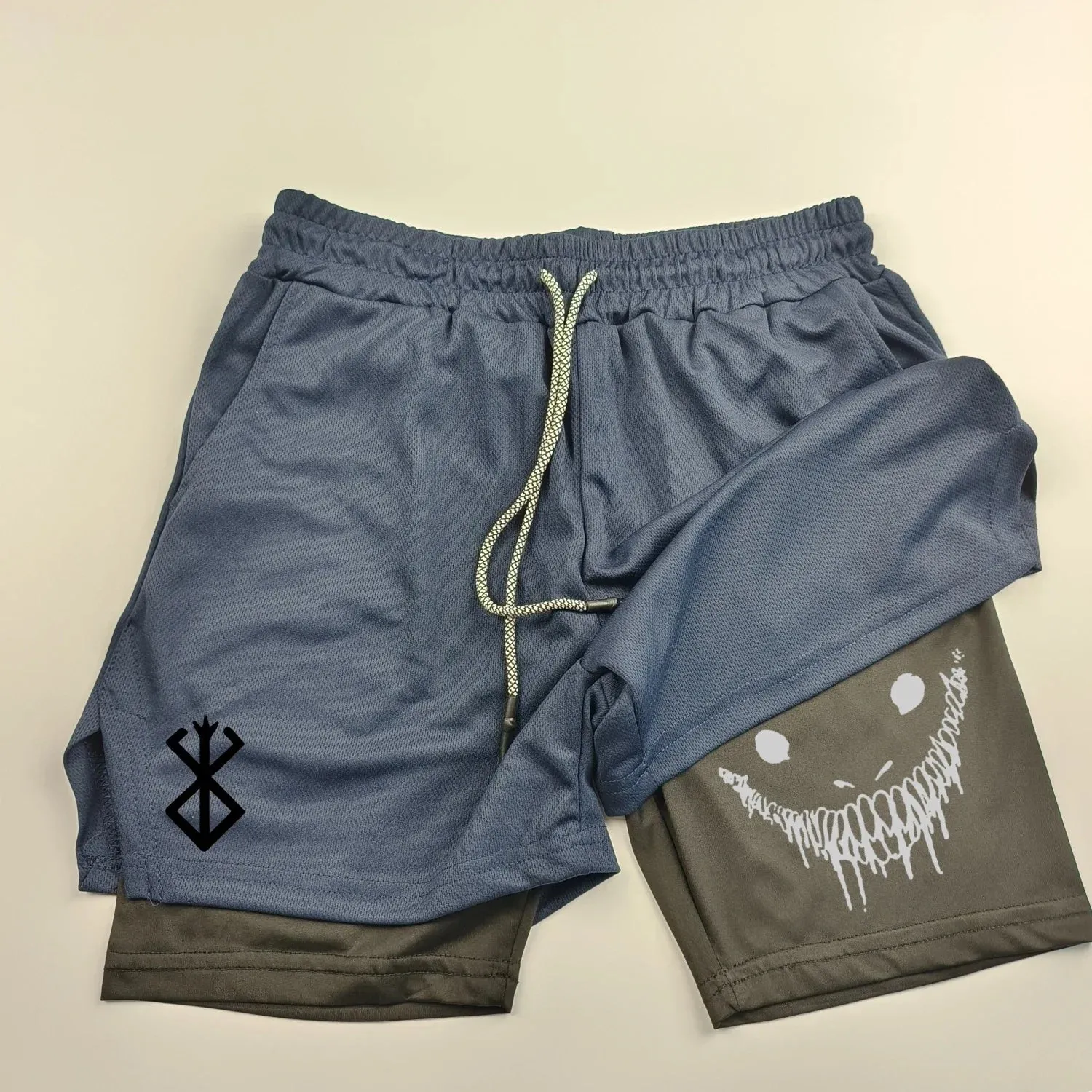 Men's 2-in-1 Quick Dry Running Shorts Fitness Gym