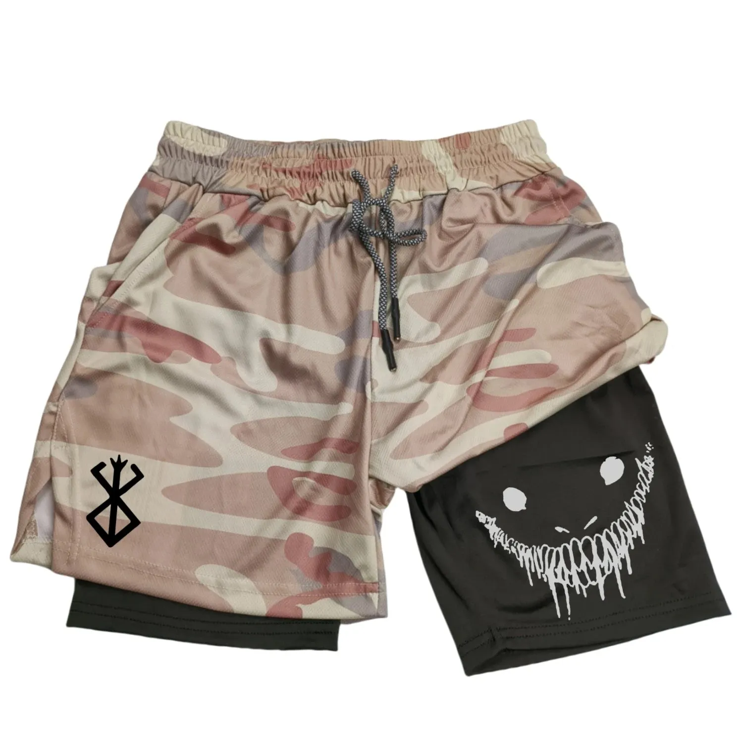Men's 2-in-1 Quick Dry Running Shorts Fitness Gym