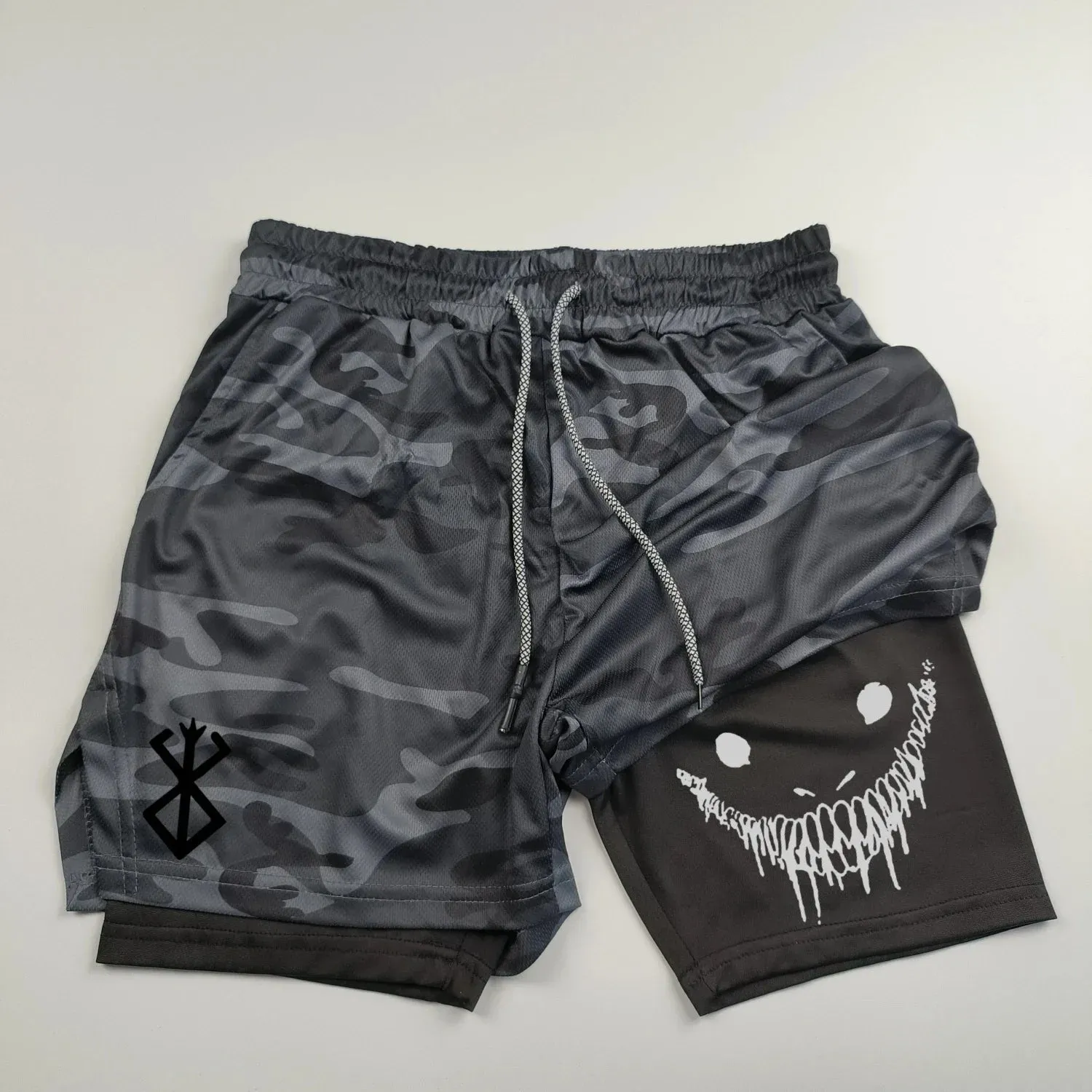 Men's 2-in-1 Quick Dry Running Shorts Fitness Gym