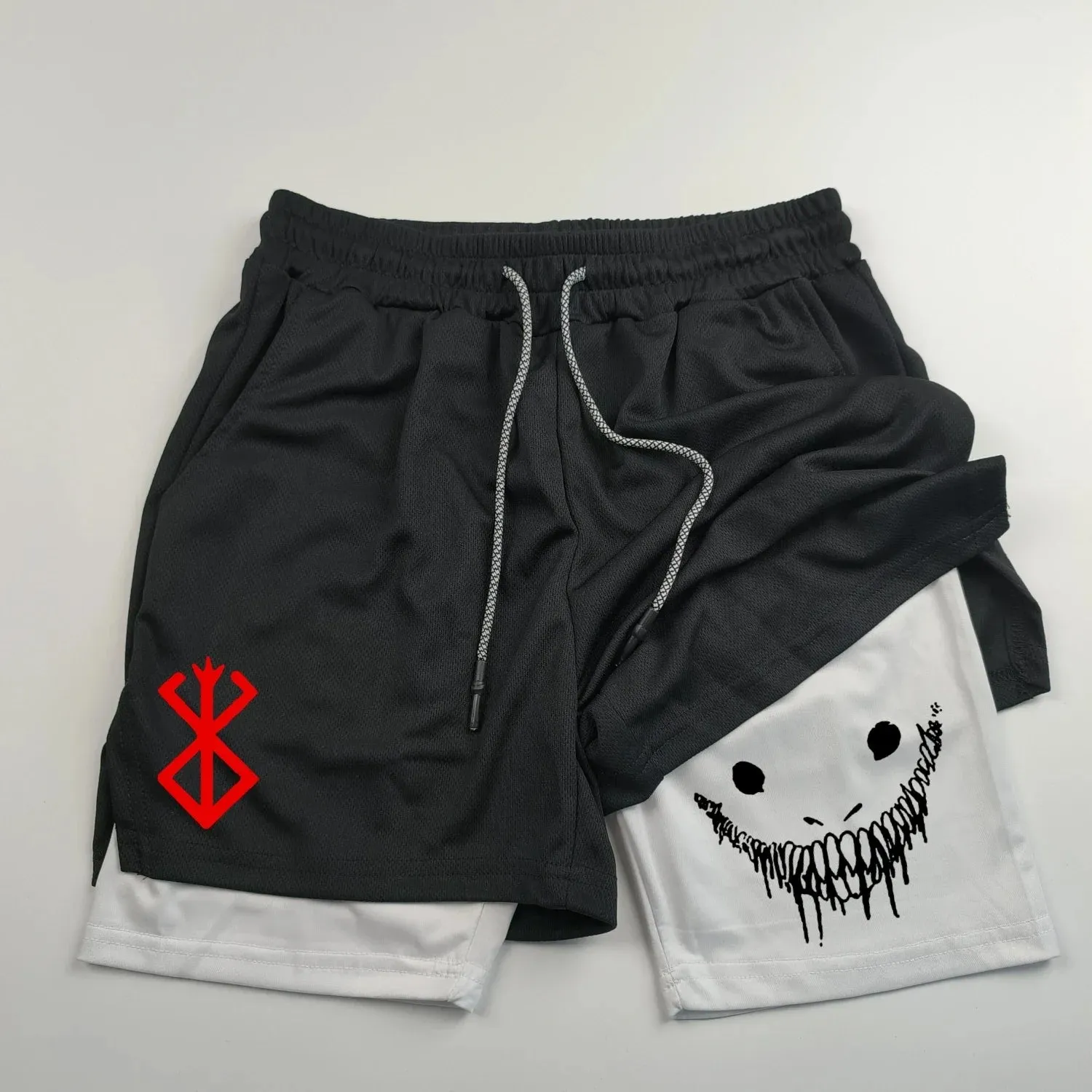 Men's 2-in-1 Quick Dry Running Shorts Fitness Gym