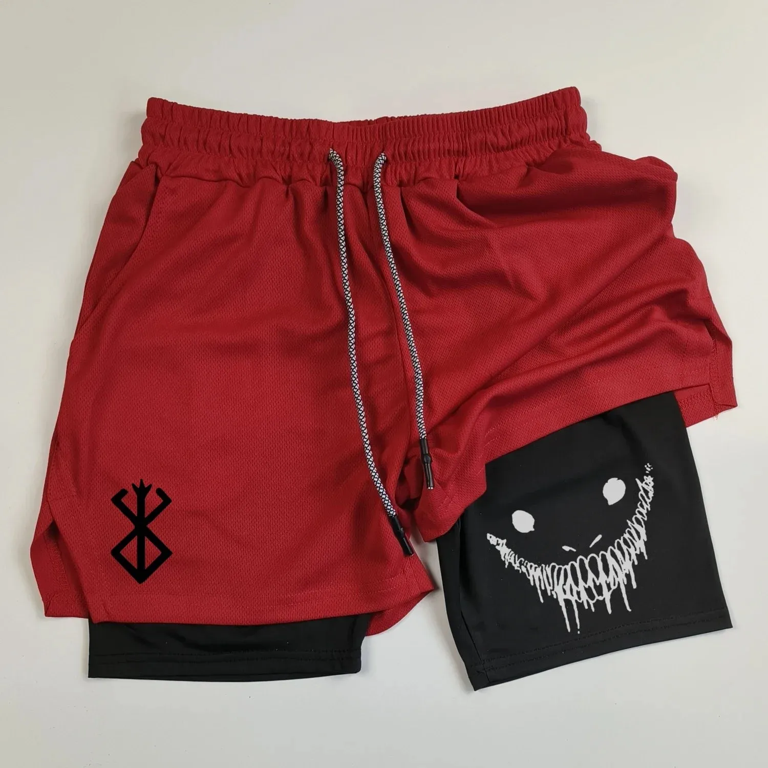 Men's 2-in-1 Quick Dry Running Shorts Fitness Gym
