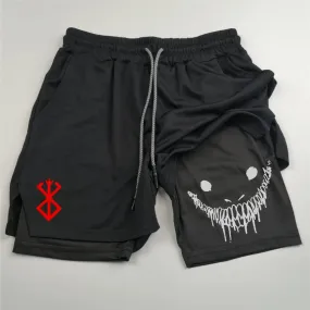 Men's 2-in-1 Quick Dry Running Shorts Fitness Gym