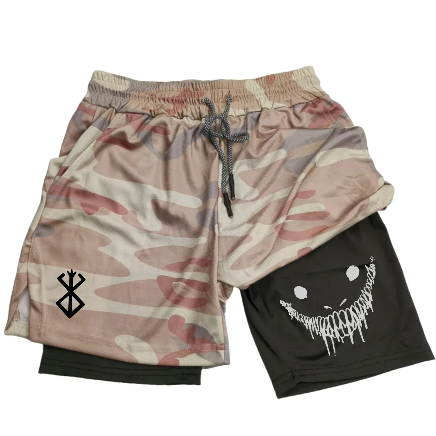 Men's 2-in-1 Quick Dry Running Shorts Fitness Gym