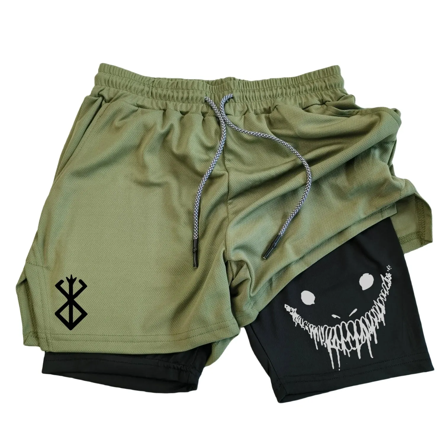 Men's 2-in-1 Quick Dry Running Shorts Fitness Gym