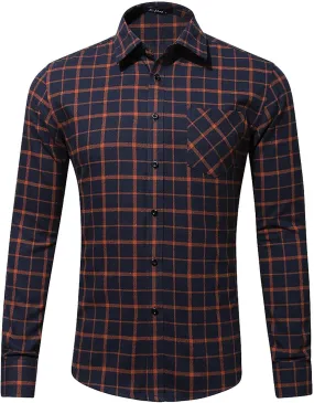 Mens Business Dress Shirt Lightweight Casual Button Down Long Sleeve Shirts Regular Fit Solid Office Work Shirt