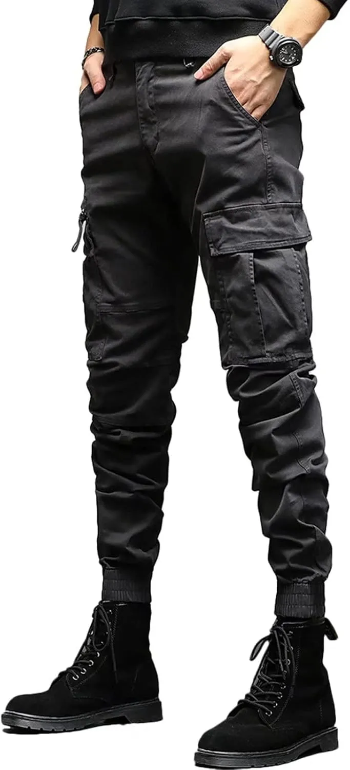 Men's Cargo Trousers,Cargo Pants Joggers with Multi Pockets, Comfortable Combat Trousers for Men