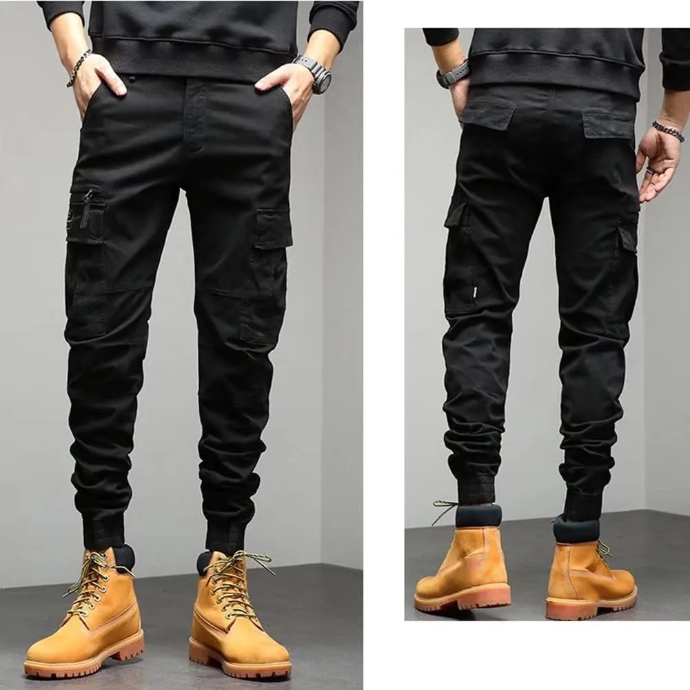 Men's Cargo Trousers,Cargo Pants Joggers with Multi Pockets, Comfortable Combat Trousers for Men