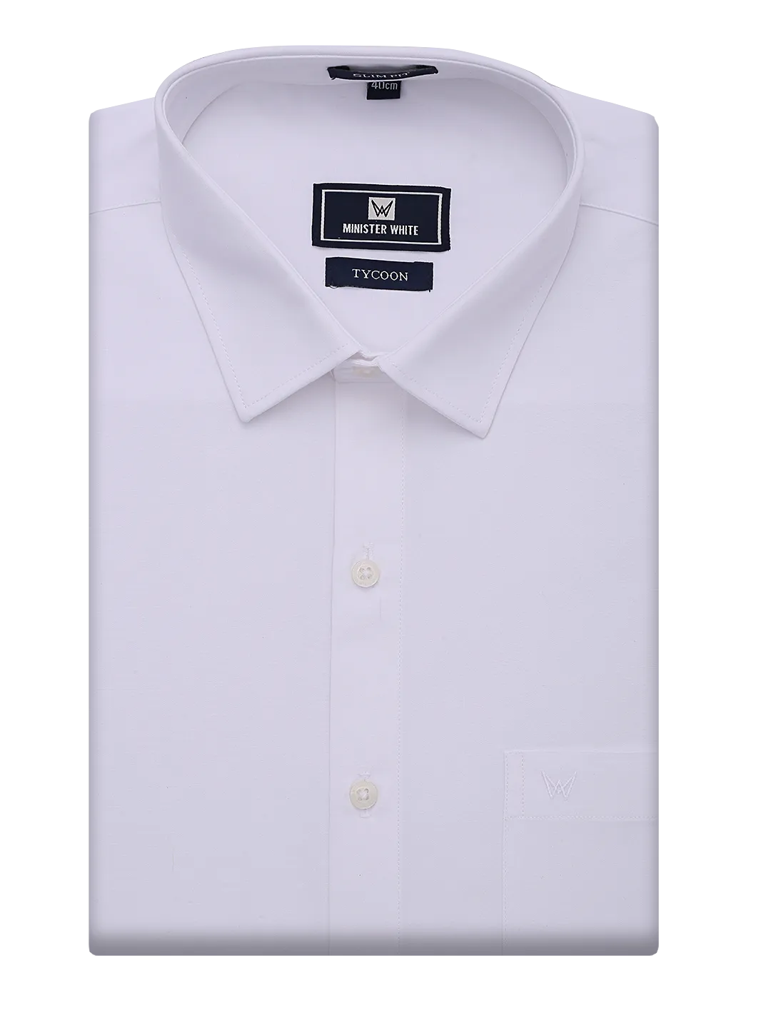 Mens Cotton Slim Fit White Shirt Tycoon