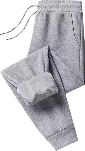 Men's Fleece Winter Thermal Track Joggers Pants Sherpa Lined Active Warm Sweatpants Drawstring Elastic Waist