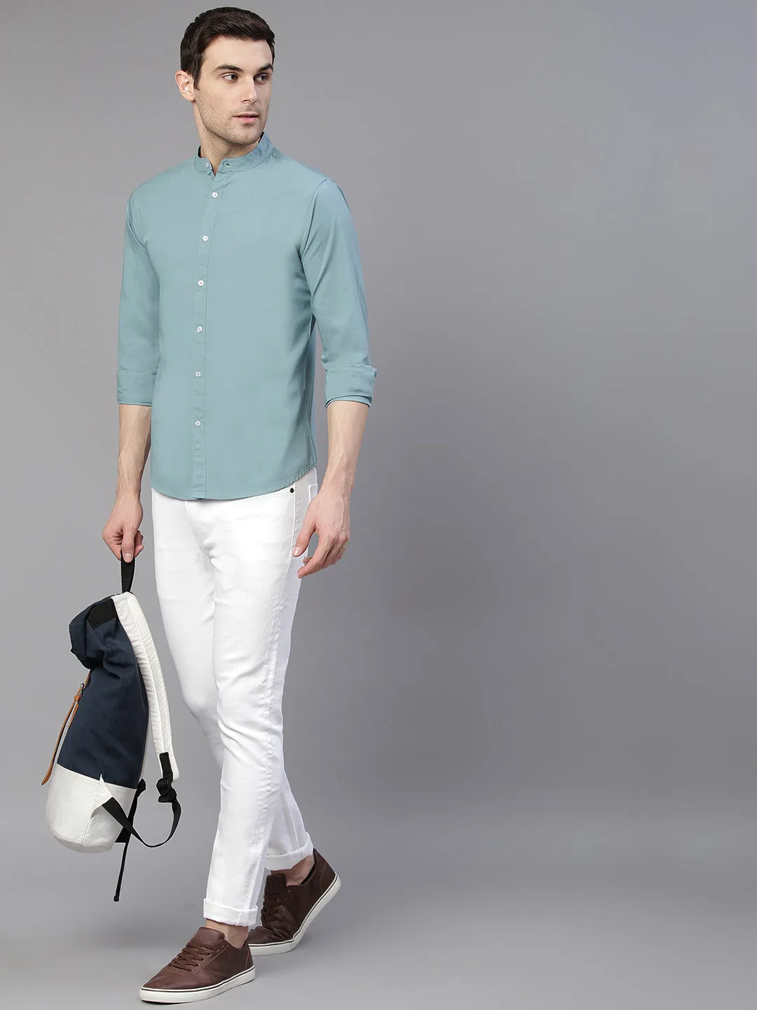 Men's Plain Slim Fit Casual Shirts