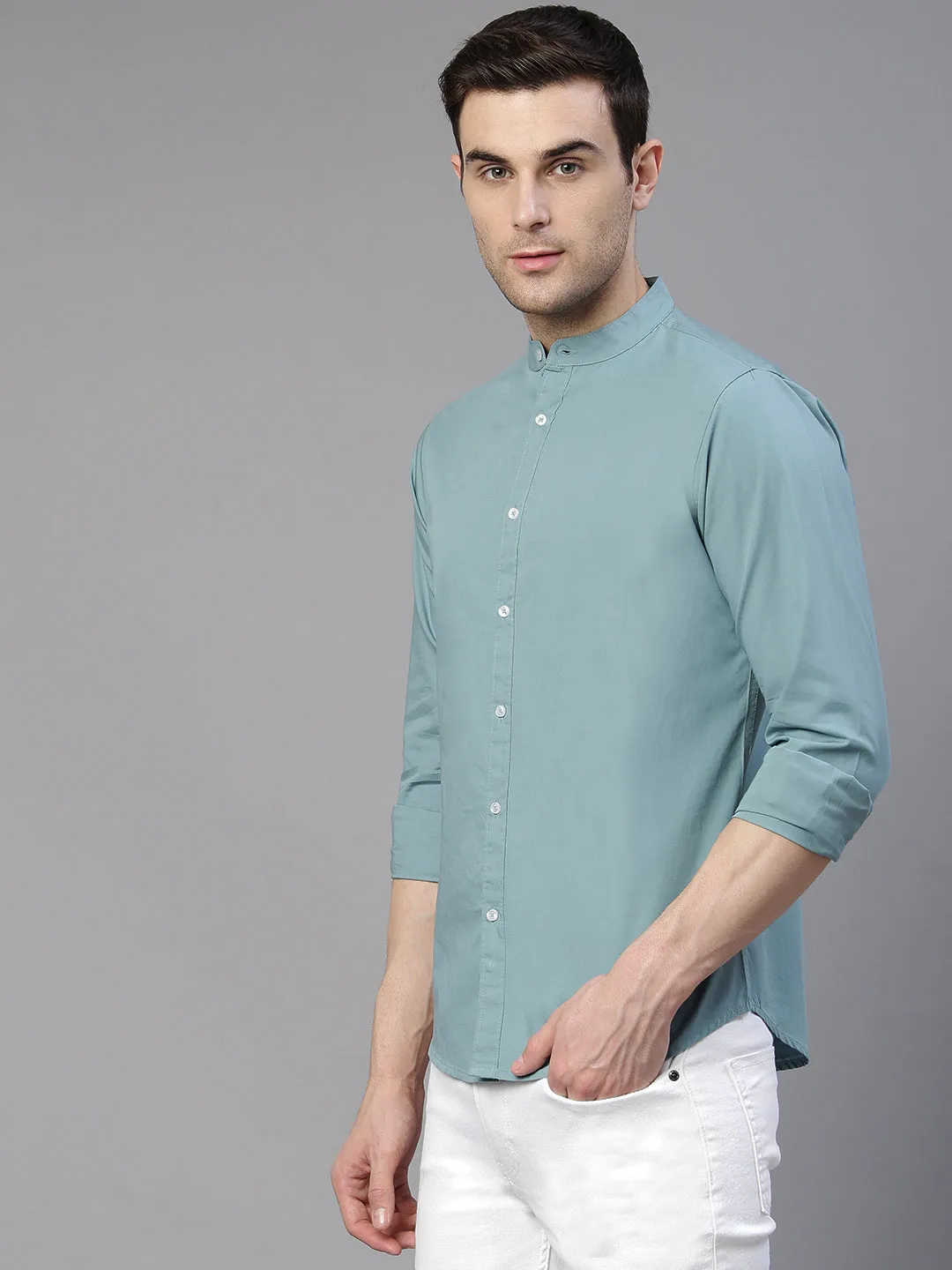 Men's Plain Slim Fit Casual Shirts