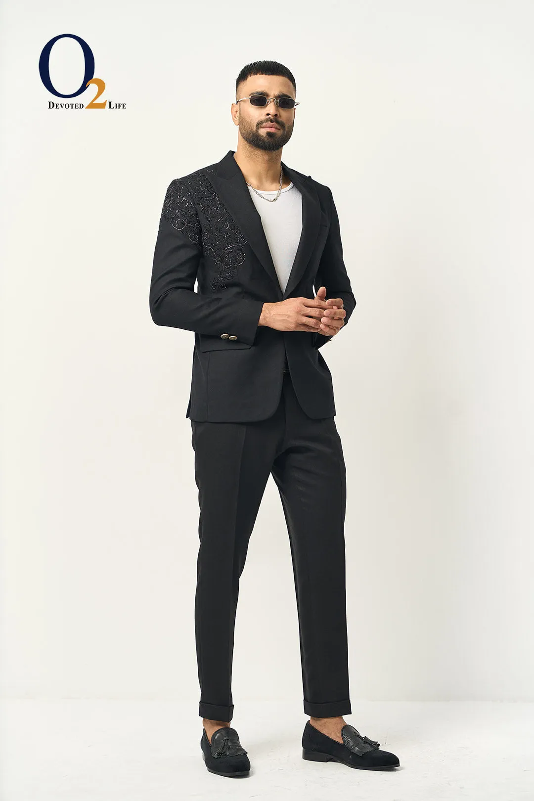Mens Solid Color Zardozi handwork  Blazer