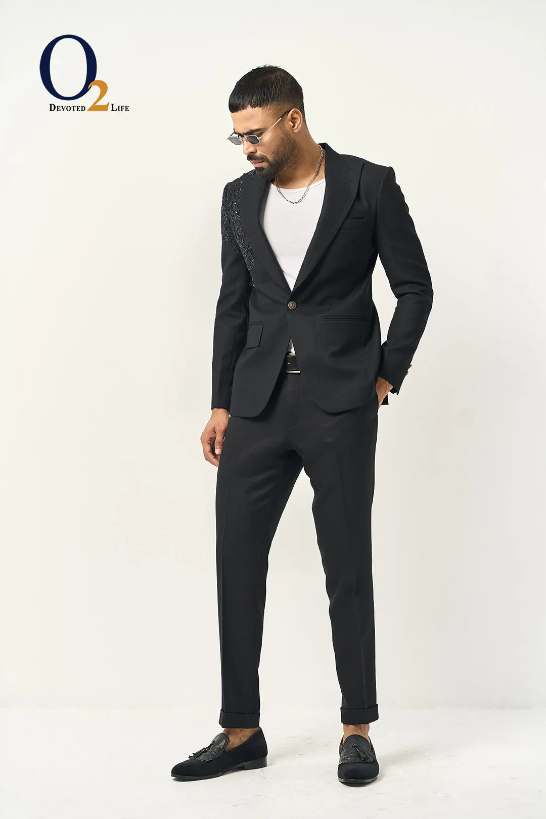 Mens Solid Color Zardozi handwork  Blazer