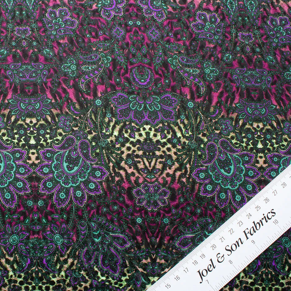Multi-Coloured Floral & Animal Printed Silk Jacquard (A 2.60m Piece)
