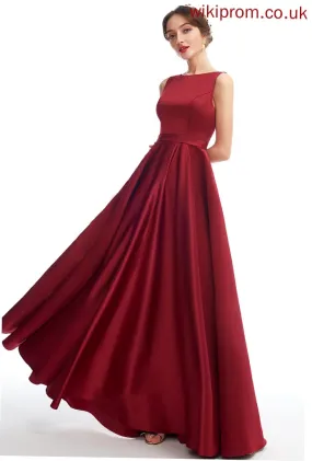 Neckline A-Line Straps Silhouette Length Fabric Satin ScoopNeck Floor-Length Jadyn Floor Length Scoop Bridesmaid Dresses