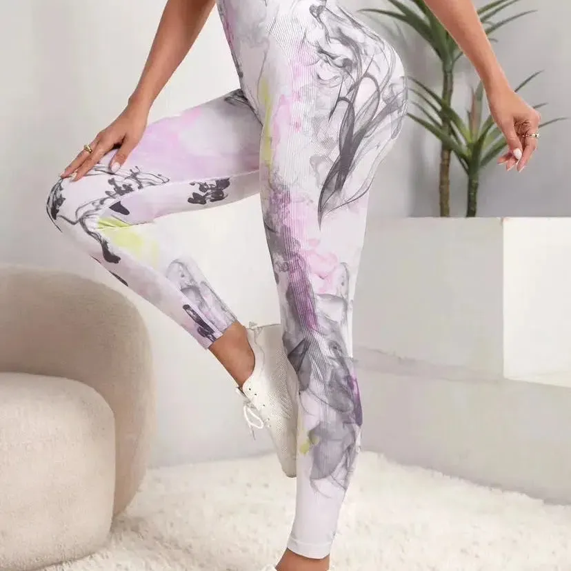 New 3D Ink Printing Seamless Leggings Women Gym Yoga Pants