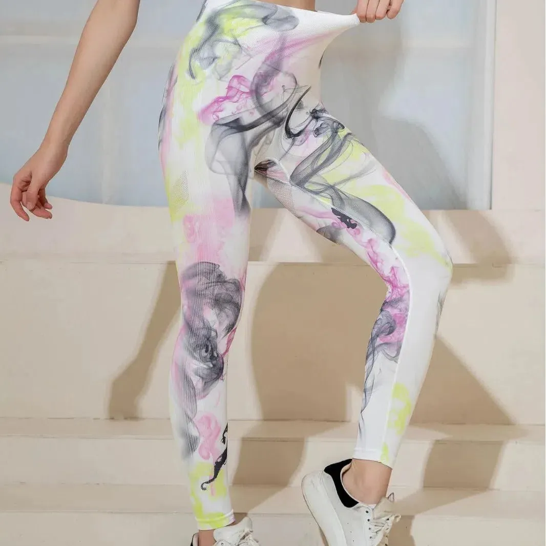 New 3D Ink Printing Seamless Leggings Women Gym Yoga Pants