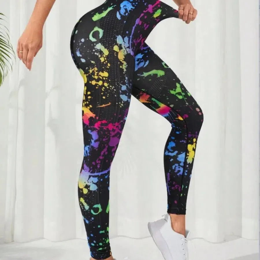 New 3D Ink Printing Seamless Leggings Women Gym Yoga Pants