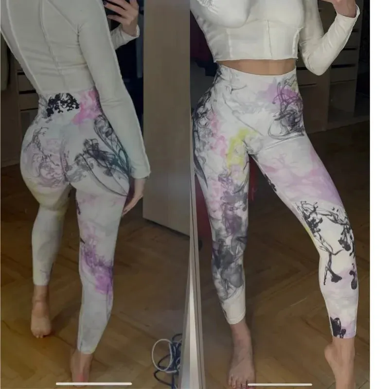 New 3D Ink Printing Seamless Leggings Women Gym Yoga Pants