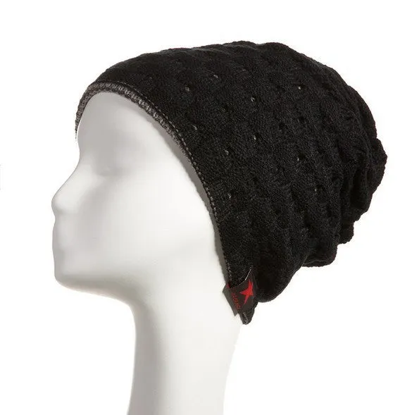 New reversible knitted winter female beanie hat women's warm hats women Chunky Baggy cap