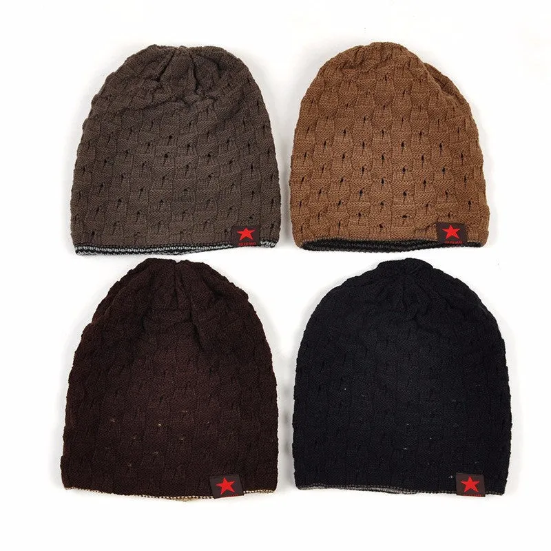 New reversible knitted winter female beanie hat women's warm hats women Chunky Baggy cap