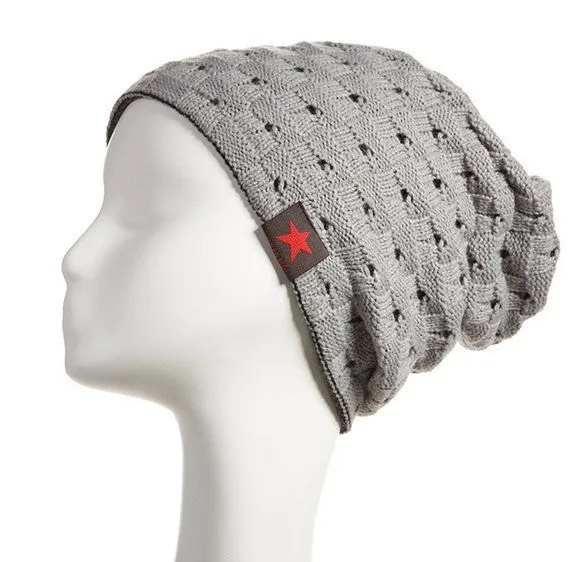 New reversible knitted winter female beanie hat women's warm hats women Chunky Baggy cap