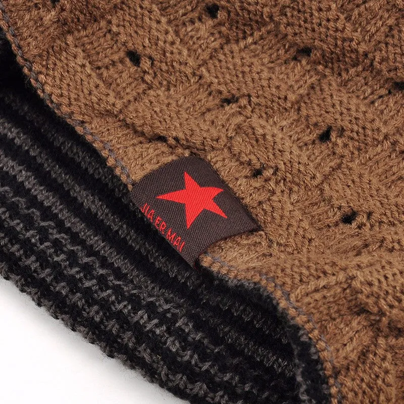 New reversible knitted winter female beanie hat women's warm hats women Chunky Baggy cap