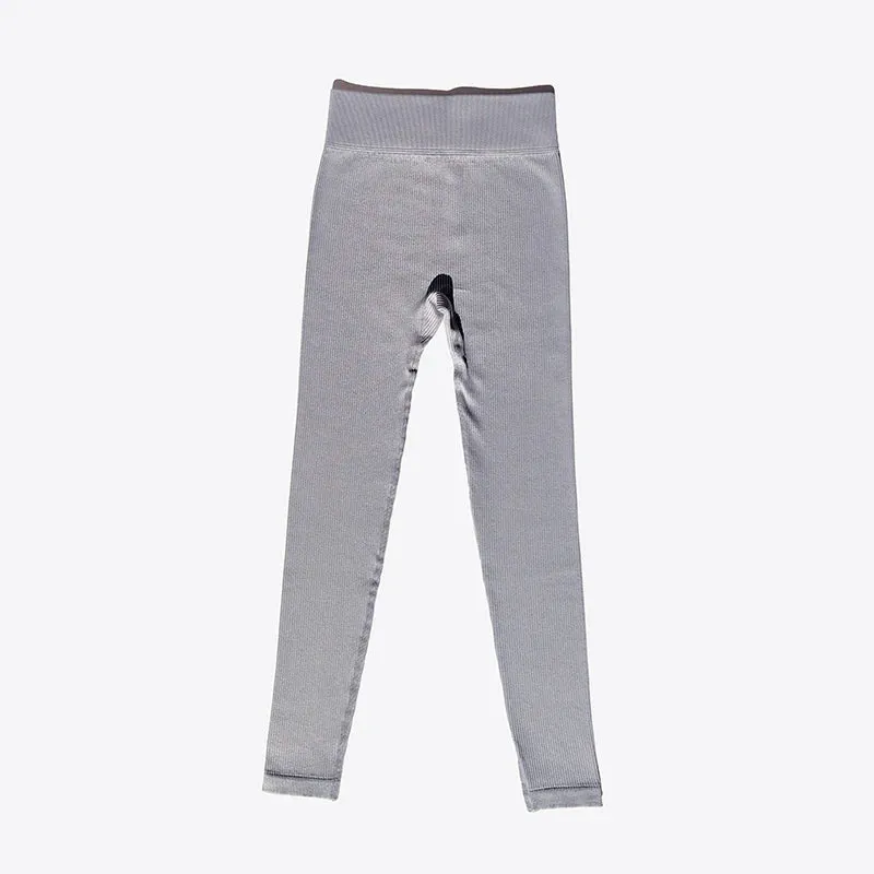 New Ribbed Seamless Yoga Pants High Waist Leggings Tummy Control