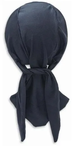 New Scuba Do-Rag Basics with Hibiscus Design for Boatwear and WaterSports - Black