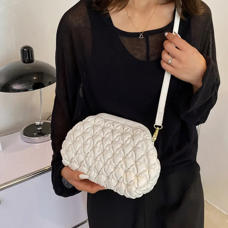 New Style Weave Soft PU Leather Small Crossbody Bags for Women 2021 Solid Color Shoulder Purses and Handbags Travel Trends