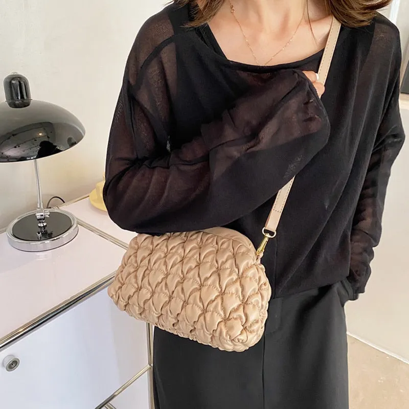 New Style Weave Soft PU Leather Small Crossbody Bags for Women 2021 Solid Color Shoulder Purses and Handbags Travel Trends